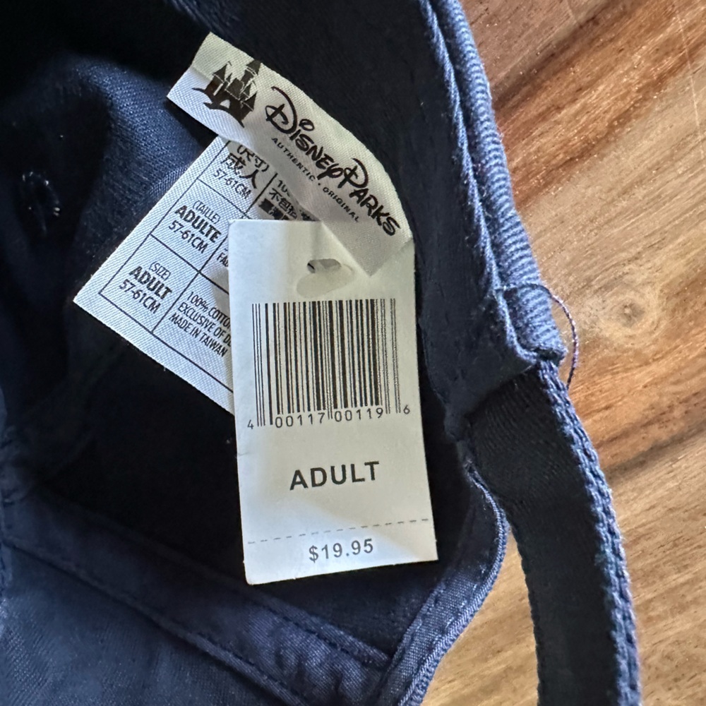Disney Parks Adult Hat Cap Navy Blue Red Mickey Embroidery Logo Adjustable NWT - Picture 7 of 11